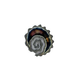 Wright Designs Metal Art Pin Spiral Tidal Wave Brooch David A. Wright